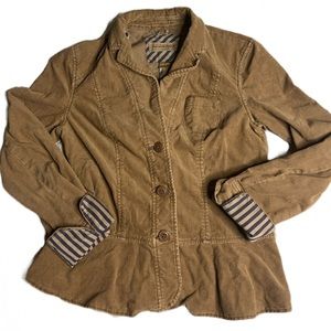 Anthropologie Pilcro and the Letterpress Cropped Corduroy Jacket Sz 6